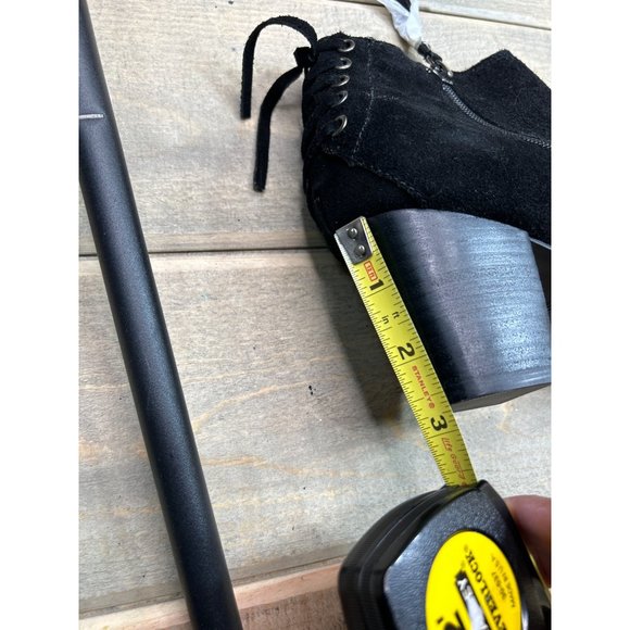 US9.5 NEW Minnetonka Womens Open Toe Bootie Boots Western Suede Black - Picture 7 of 8